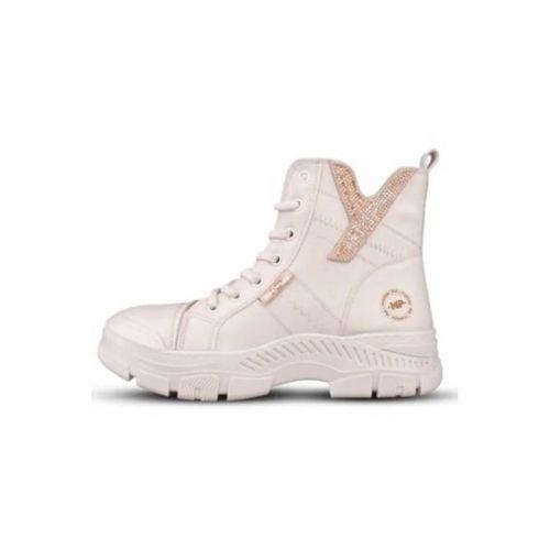 Mp 242-1884, Bej Kadın Fermuarlı Bağcıklı Bot