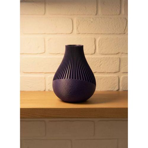 Mor Çizgili Dekoratif Vazo 11 Cm Modern Tasarım Aksesuar