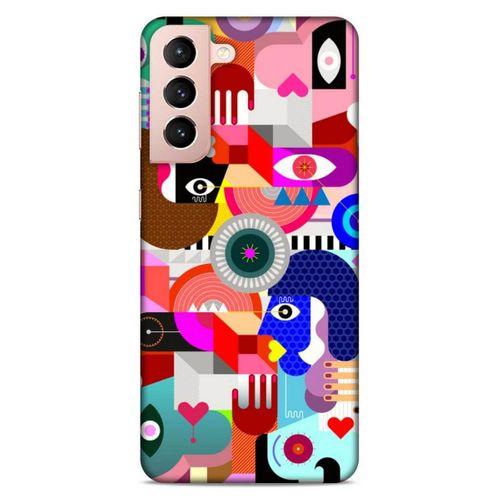 Lopard Samsung Galaxy S21 Uyumlu Kılıf Soyut Sanat (21) Baskılı Koruyucu Kapak