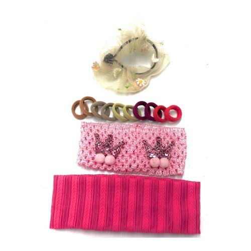 Renkli Desenli Taç Toka Bandana Set