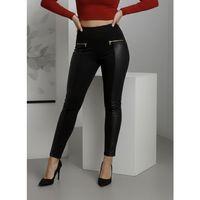 Kadın Yüksek Bel Deri Detaylı Fermuarlı Dalgıç Tayt