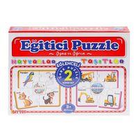 Çark Puzzle Hayvanlar Taşıtlar 60 Parça, Çocuklar İçin Eğitici ve Eğlenceli Puzzle