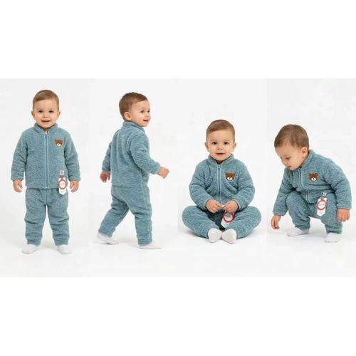 6/24 Ay Peluş Kumaş Fermuarlı Bebek Takımı