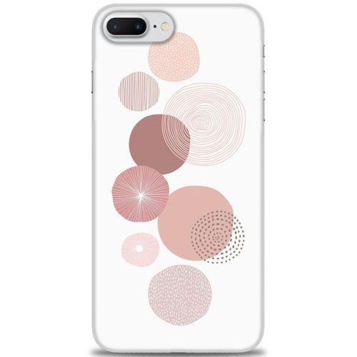 iPhone 8 Plus Kılıf HD Baskılı Kılıf - Mürdüm Daireler + Tam Ekran Koruyucu