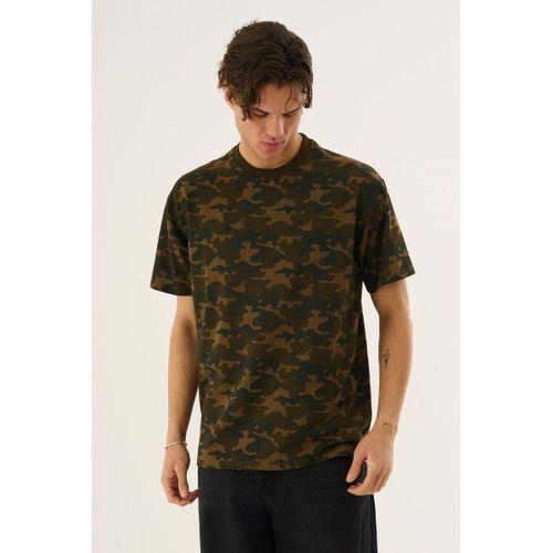 ALEXANDERGARDI Kamuflaj Desenli Bisiklet Yaka Tişört