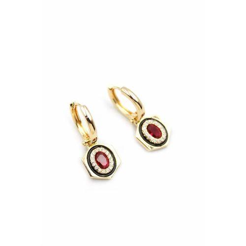 Taşlı Küpe - Pembe