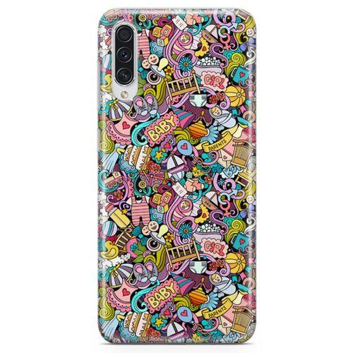 Samsung Galaxy A50s Kılıf Kız Bebek Giyim Doodle Arka Kapak Koruma Desenli Full Koruyucu