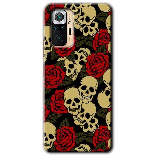 MRCİLETİSİM Xiaomi Redmi Note 10 Pro Kılıf HD Desen Baskılı Arka Kapak + Temperli Cam - Kurukafa Aşk