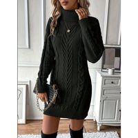 Kadın Balıkçı Yaka Mini Triko Elbise