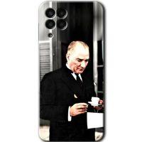 Samsung Galaxy M33 Kılıf Baskılı Kapak - Atatürk Türk Kahvesi + 5D Tam Kaplayan Cam