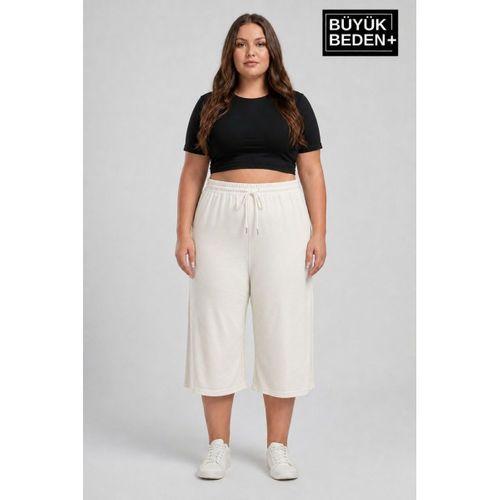 Kadın Büyük Beden Şort 3XL-6XL Rahat Kesim Diz Altı Günlük Şort-SPR26BSRK591