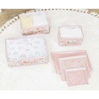 Baby 6'lı Desenli Fileli Bavul Valiz İçi Düzenleyici Çok Amaçlı Organizer (pembe)