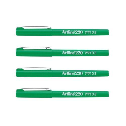 ARTLİNE 220N SUPER FİNE WRİTİNG PEN GREEN ( 4 Adet )
