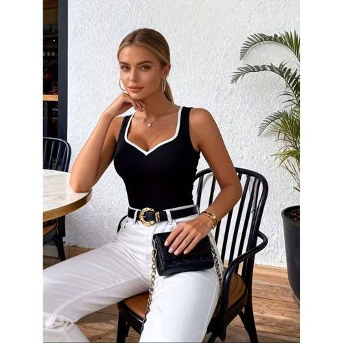 Kadın Askılı Kalp V Yakalı Dalgıç Bluz