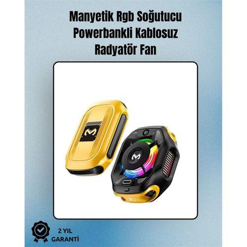 Rgb Işıklı Girdap Fanlı Mobil Soğutucu | Manyetik Montaj | Type-c Girişli