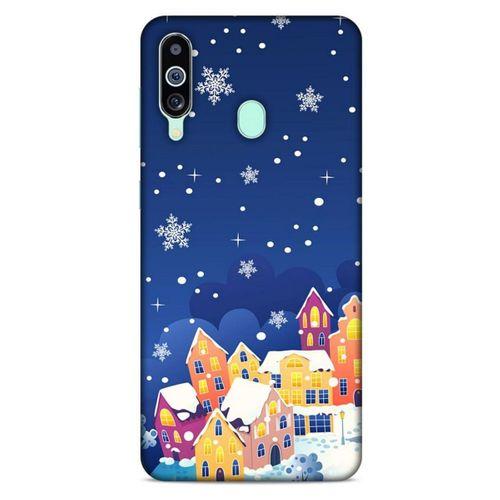 Samsung Galaxy M40 Kılıf Snowix (27) Tasarımlı Kılıf Turuncu Lacivert