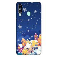 Samsung Galaxy M40 Kılıf Snowix (27) Tasarımlı Kılıf Turuncu Lacivert
