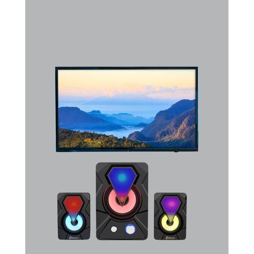 Usb Bağlantılı Rgb 2.1 Hoparlör Seti Derin Bas Ve Renkli Işık