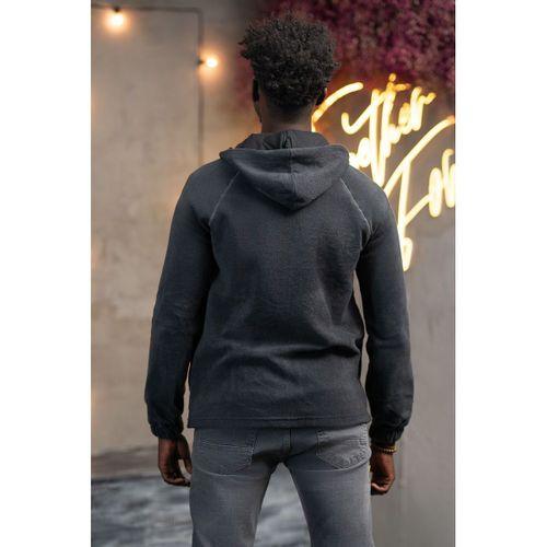 Slimfit Kapşonlu Yan Cepli Fermuarlı Spor Polar Hırka