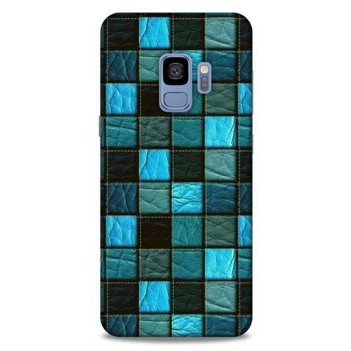 Samsung Galaxy S9 Kılıf Patchwork (27) Tasarımlı Kılıf Turkuaz Siyah