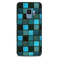 Samsung Galaxy S9 Kılıf Patchwork (27) Tasarımlı Kılıf Turkuaz Siyah
