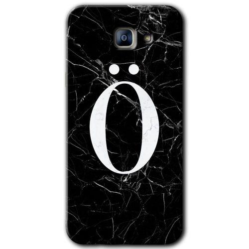 Potkal Hediye Fabrikası Samsung Galaxy A8 2016 Kılıf HD Desen Baskılı Arka Kapak - Siyah Mermer Desenli Ö Harfi