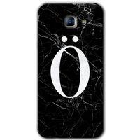 Potkal Hediye Fabrikası Samsung Galaxy A8 2016 Kılıf HD Desen Baskılı Arka Kapak - Siyah Mermer Desenli Ö Harfi