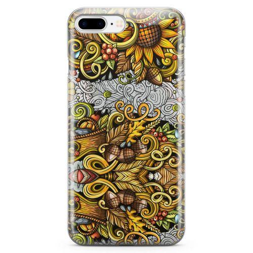 Apple iPhone 8 Plus Kılıf Sonbahar Doodle Arka Kapak Koruma Desenli Full Koruyucu