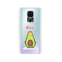 Redmi Note 9 Relax Avocado Desenli Premium Şeffaf Silikon Kılıf