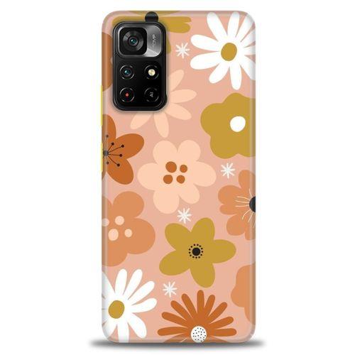 Xiaomi Redmi Note 11 Pro Plus Kılıf HD Baskılı Kılıf - Kahveli Çiçekler + Tam Ekran Koruyucu