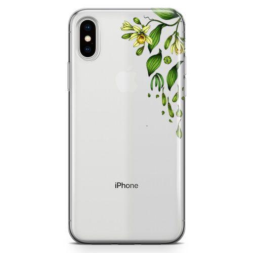 Apple iPhone X Kılıf Vanilya Çiçeği Arka Kapak Koruma Desenli Full Koruyucu