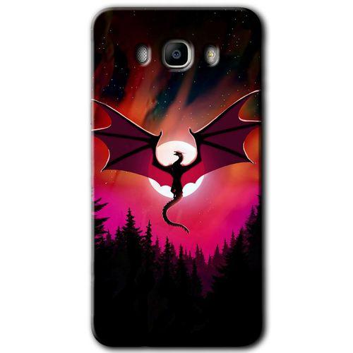 Samsung Galaxy J7 2016 HD Baskılı Kılıf + 9D Tam Ekran Koruyucu - Dragon Night