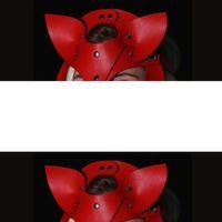 Fantezi Deri Seksi Kırmızı Kedi Maskesi