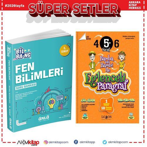 Ünlü Yayınları 5.Sınıf Bil Bang Fen Bilimleri ve Lodos Eğlenceli Paragraf Soru Bankası Seti 2 Kitap