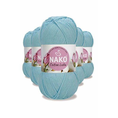 5 Adet Cotton Lüks Yelek Tunik Kazak Bluz Hırka İpi Yünü Buz Mavi 97564