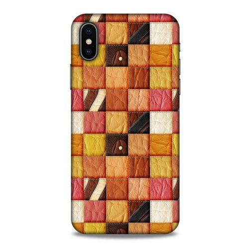 Apple Iphone X Kılıf Patchwork (2) Kabı Turuncu Sarı