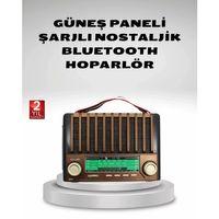 Taşınabilir Hoparlör Güneş Panelli Bluetooth Usb Sd Fm Am Sw Radyo
