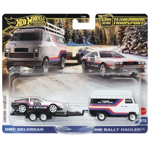 Nessiworld Hot Wheels Car Culture Team Transport DMC DeLorean & HW Rally Hauler Diecast Car