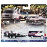 Nessiworld Hot Wheels Car Culture Team Transport DMC DeLorean & HW Rally Hauler Diecast Car