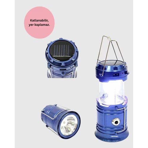 Güneş Enerjili Katlanabilir Kamp Feneri – Usb Şarjlı, Hafif Ve Çok Fonksiyonlu