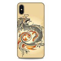 Apple iPhone XS Max Kılıf Dragons (27) Tasarımlı Kılıf Siyah Ejderha Dövmesi