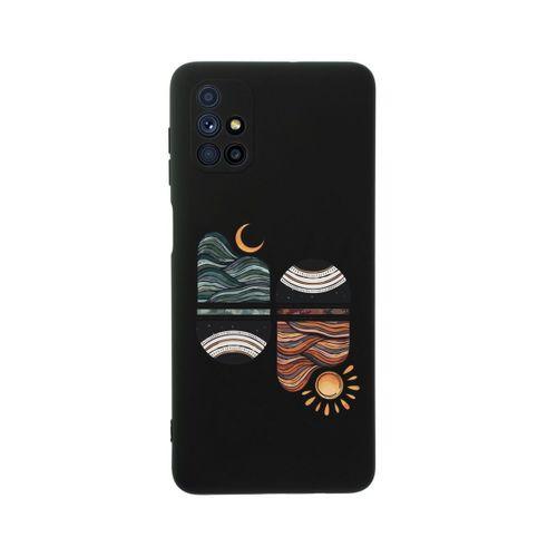 Samsung M51 Sunset Wave Premium Silikonlu Siyah Telefon Kılıfı