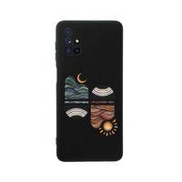 Samsung M51 Sunset Wave Premium Silikonlu Siyah Telefon Kılıfı