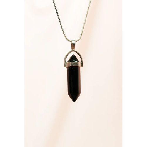 Onix Doğal Taşı Zincirli El Yapımı Tasarımlı Kolye Uç: 3,5 cm Zincir: 20 cm Kutulu