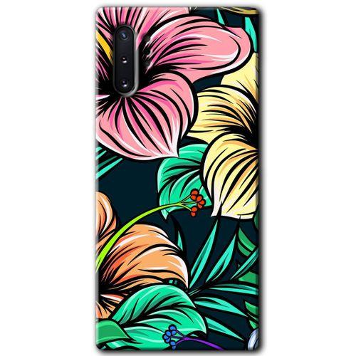 Galaxy Note 10 Plus Kılıf HD Desen Baskılı Arka Kapak - Çizim Çiçekler