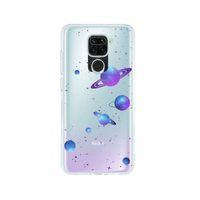 Redmi Note 9 Galaxy & Stars Desenli Premium Şeffaf Silikon Kılıf