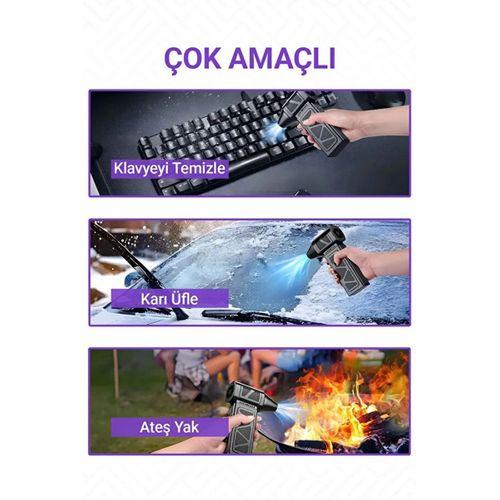 Mini Turbo Fan 130.000 Rpm Şarjlı 8000 Mah Batarya 4 Vitesli Taşınabilir Elektrikli Hava Üfleyici Kompresörü