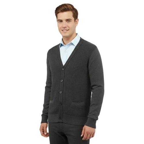 Erkek Düğmeli Hırka Cepli Çelik Örgü Klasik Kalıp 5208M BGL-ST04965