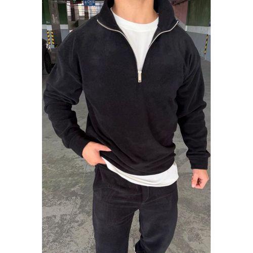 Unisex Slimfit Yarım Fermuarlı Dik Yaka Polar Sweatshirt