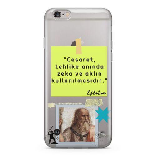 Apple iPhone 6 Plus - 6S Plus Kılıf Caps Eflatun Arka Kapak Koruma Desenli Full Koruyucu